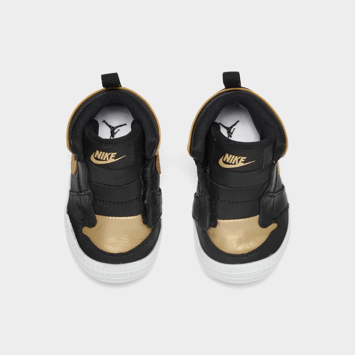 [AT3745-071] INFANT AIR JORDAN  RETRO 1 CRIB BOOTIE 'BLACK METALLIC GOLD'