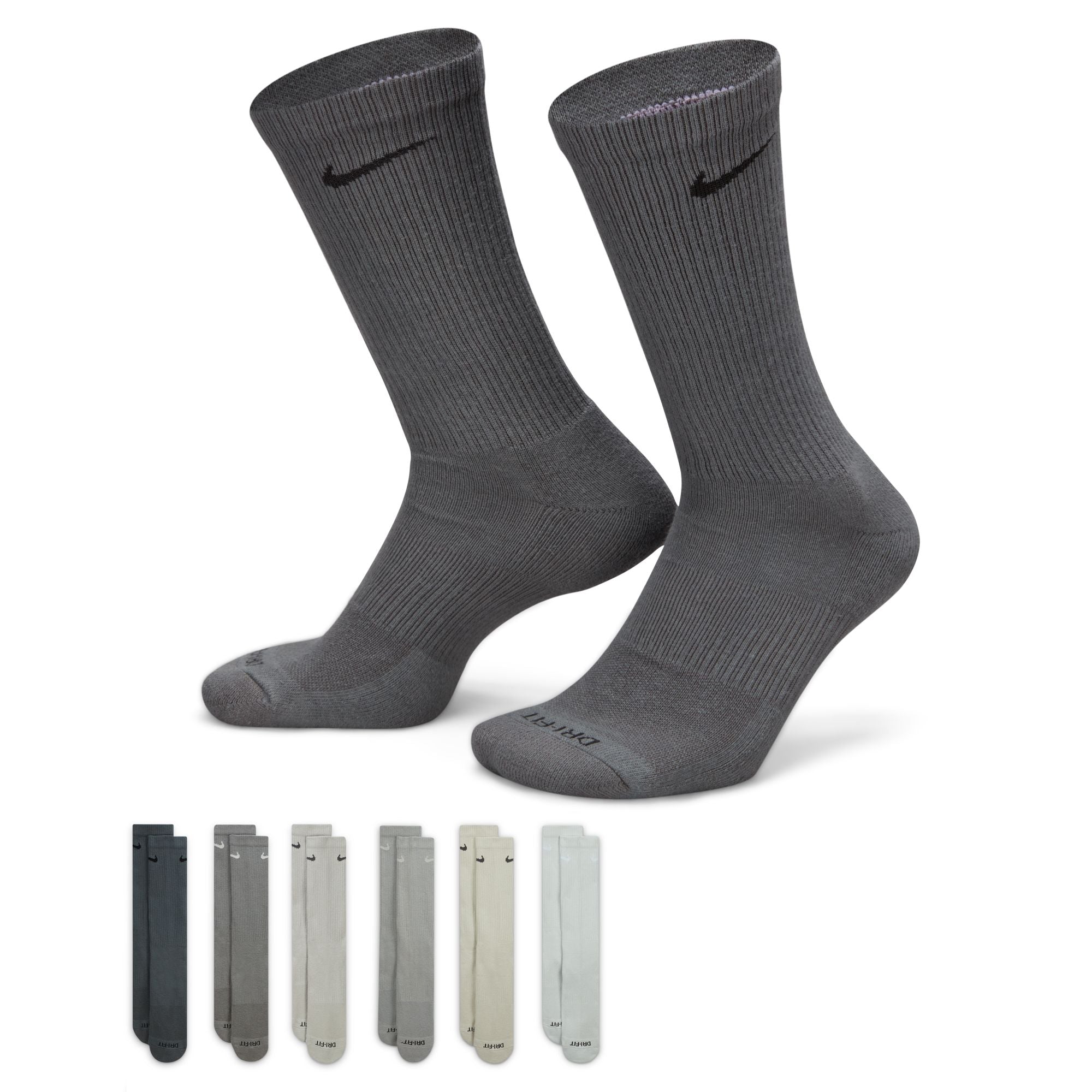 [SX6897-991] MENS NIKE 6 PACK EVERYDAY PLUS CUSHIONED SOCKS