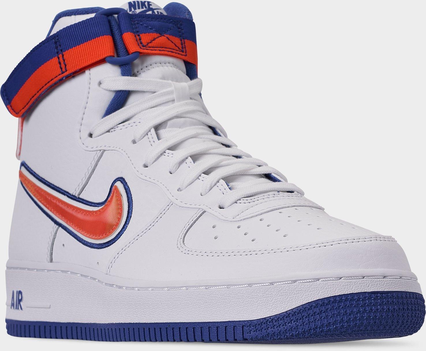 [AV3938-100] MENS NIKE AIR FORCE 1 HIGH SPORT 'NBA WHITE TEAM ORANGE GAME ROYAL'