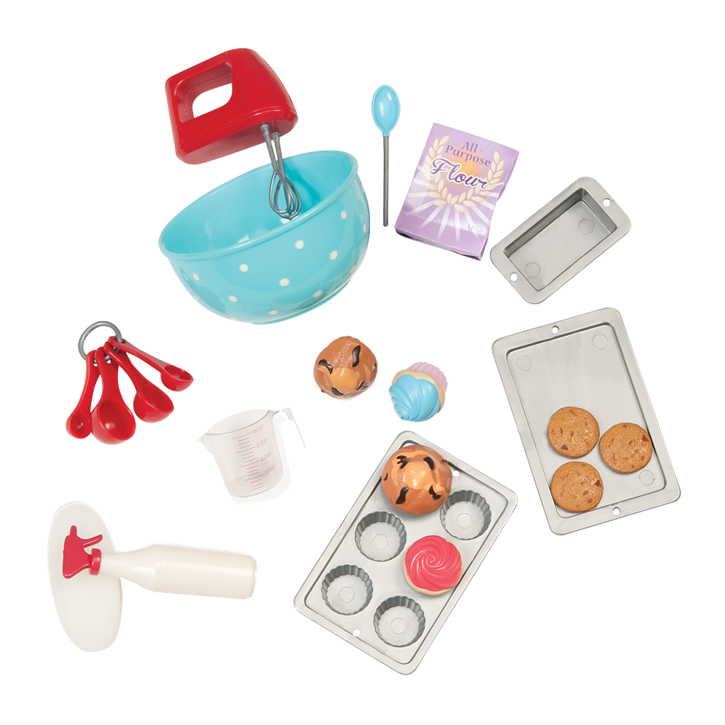 [113988] Our Generation 18" Posable Cooking Doll Jenny with Gourmet Kitchen Playset & Storybook (Red)