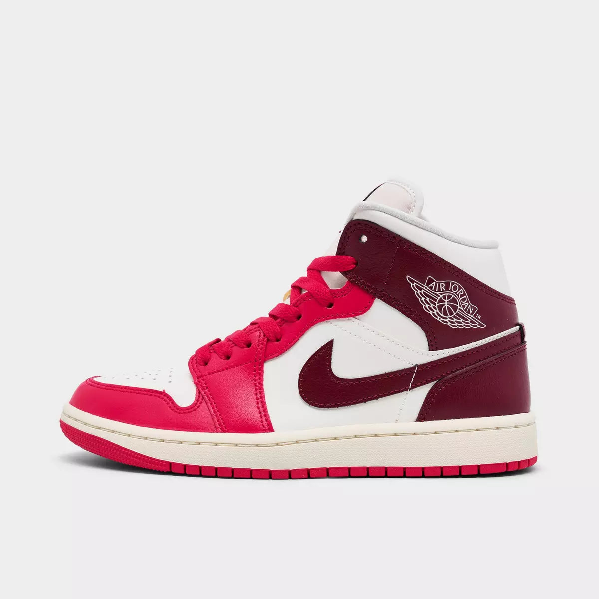 [BQ6472-119] WOMENS AIR JORDAN RETRO 1 MID 'SAIL MYSTIC HIBISCUS'