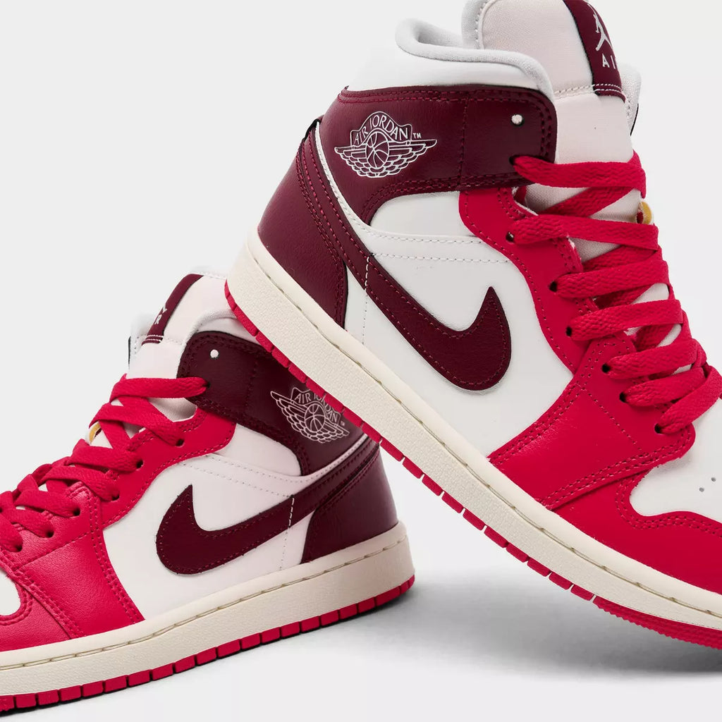 [BQ6472-119] WOMENS AIR JORDAN RETRO 1 MID 'SAIL MYSTIC HIBISCUS'