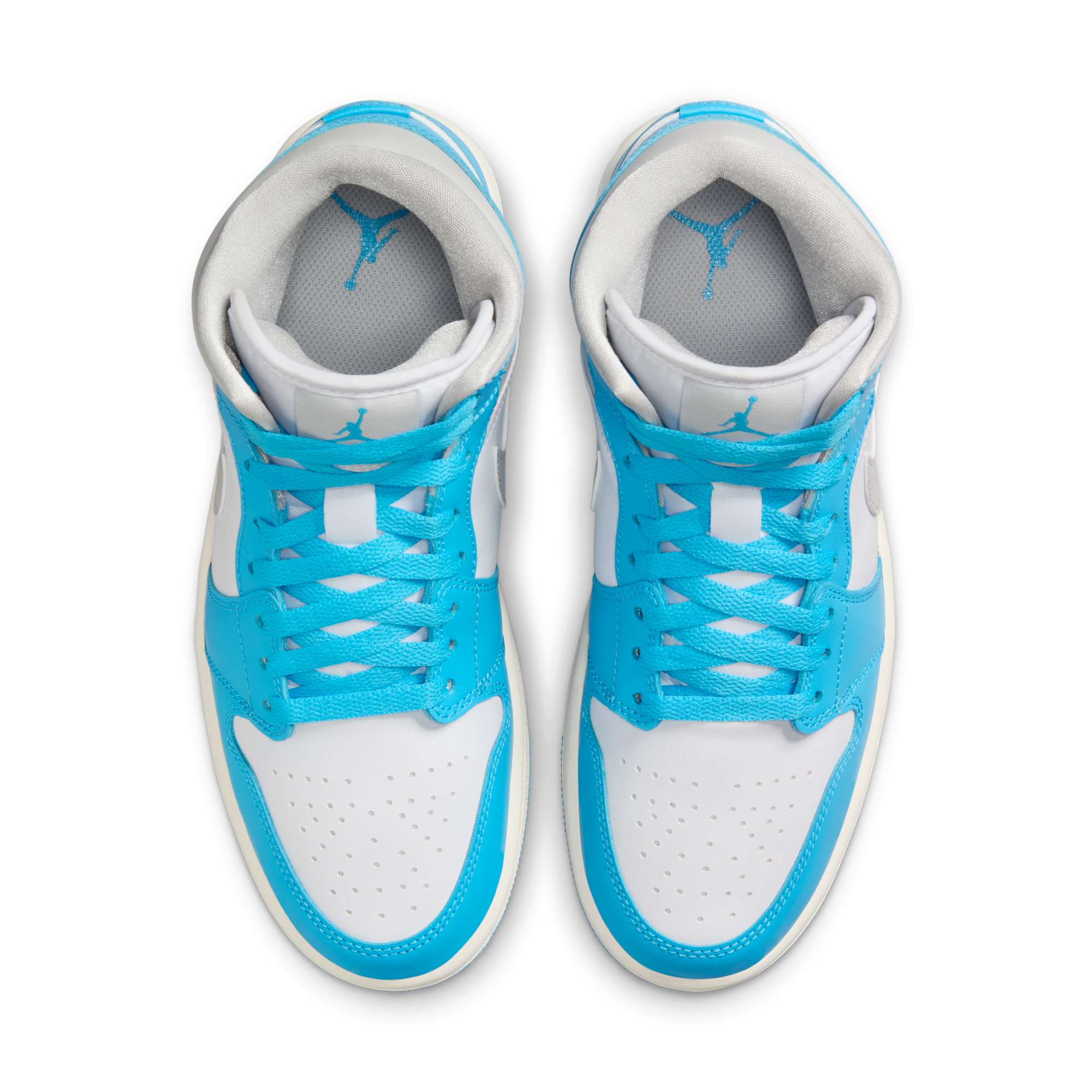 [BQ6472-400] WOMENS AIR JORDAN RETRO 1 MID 'DARK POWDER BLUE WHITE SAIL NEUTRAL GREY'