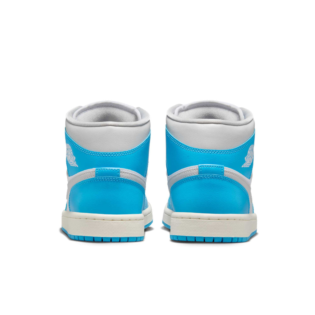 [BQ6472-400] WOMENS AIR JORDAN RETRO 1 MID 'DARK POWDER BLUE WHITE SAIL NEUTRAL GREY'