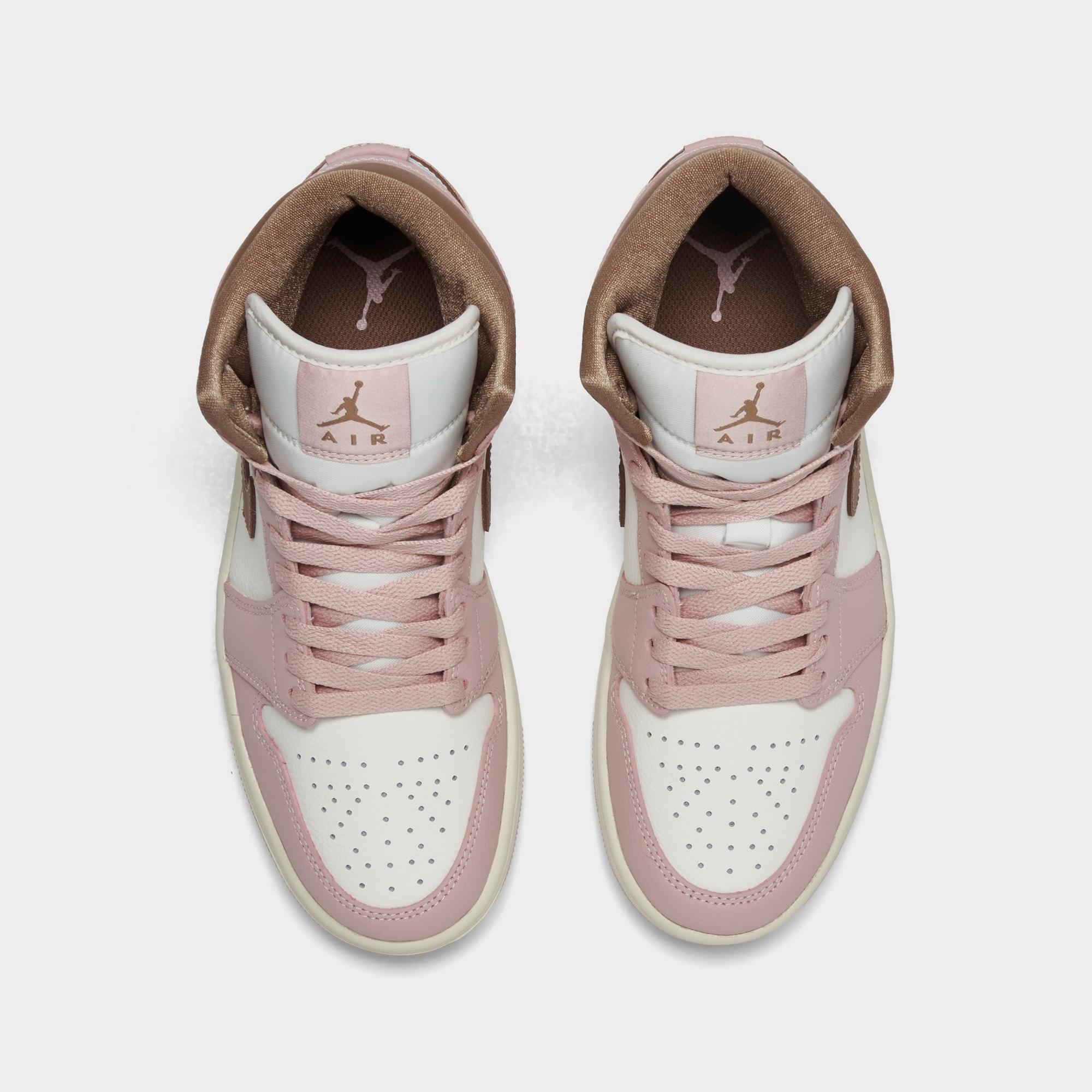 [BQ6472-620] WOMENS AIR JORDAN RETRO 1 MID 'PINK OXFORD BROWN'