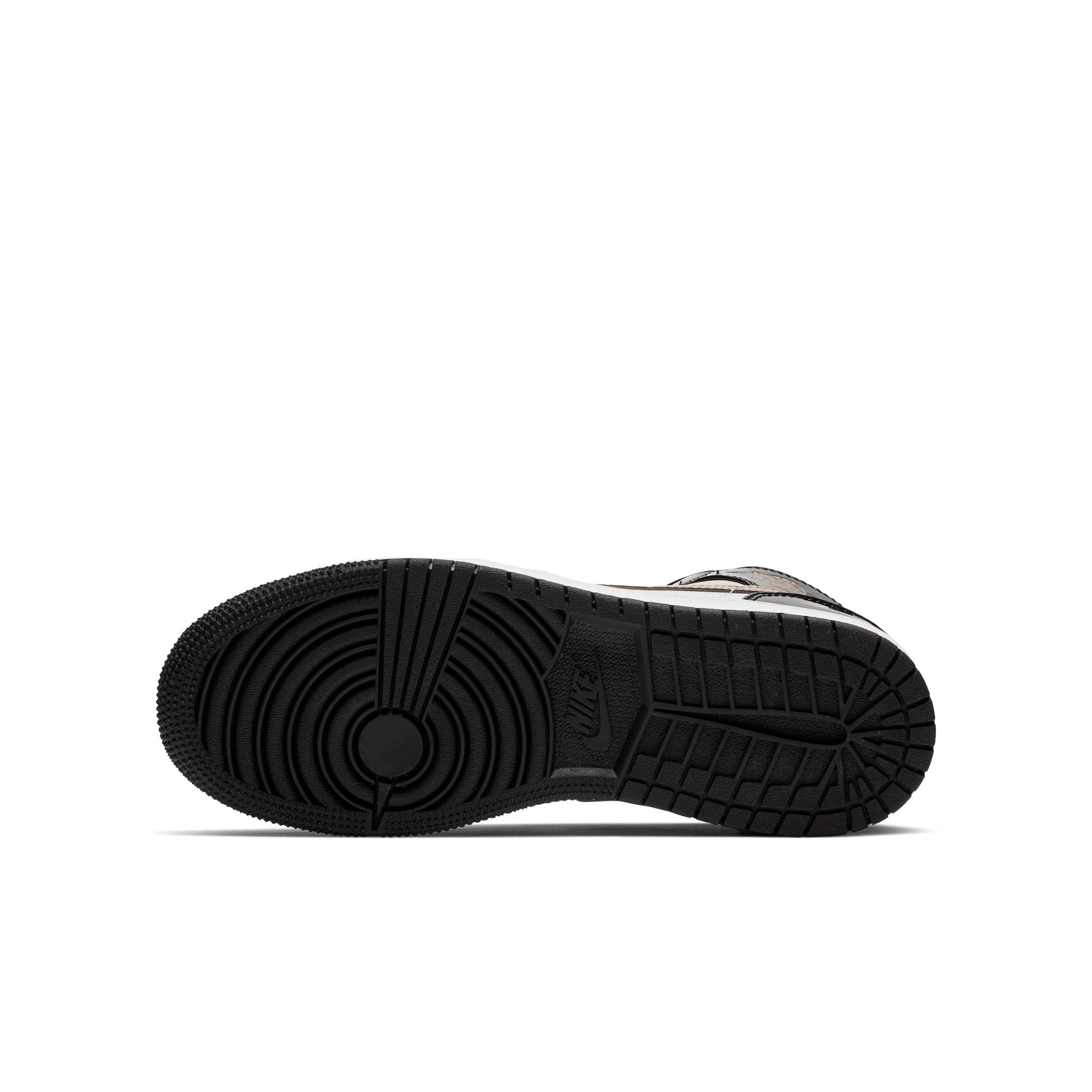[BQ6931-007] Grade School Air Jordan Retro 1 Mid 'Patent Black White Gold (GS)'