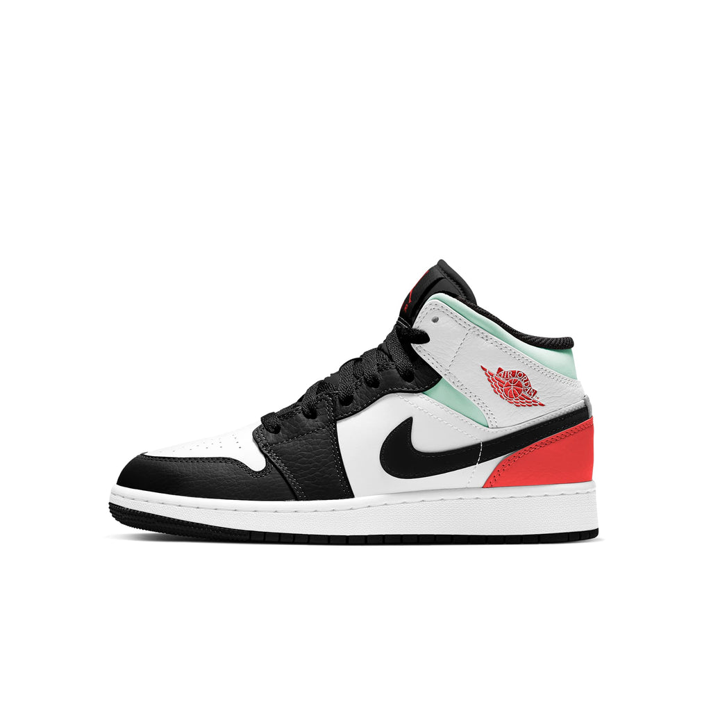[BQ6931-100] Grade School Air Jordan Retro 1 Mid 'SE White Black Red Spruce' (GS)