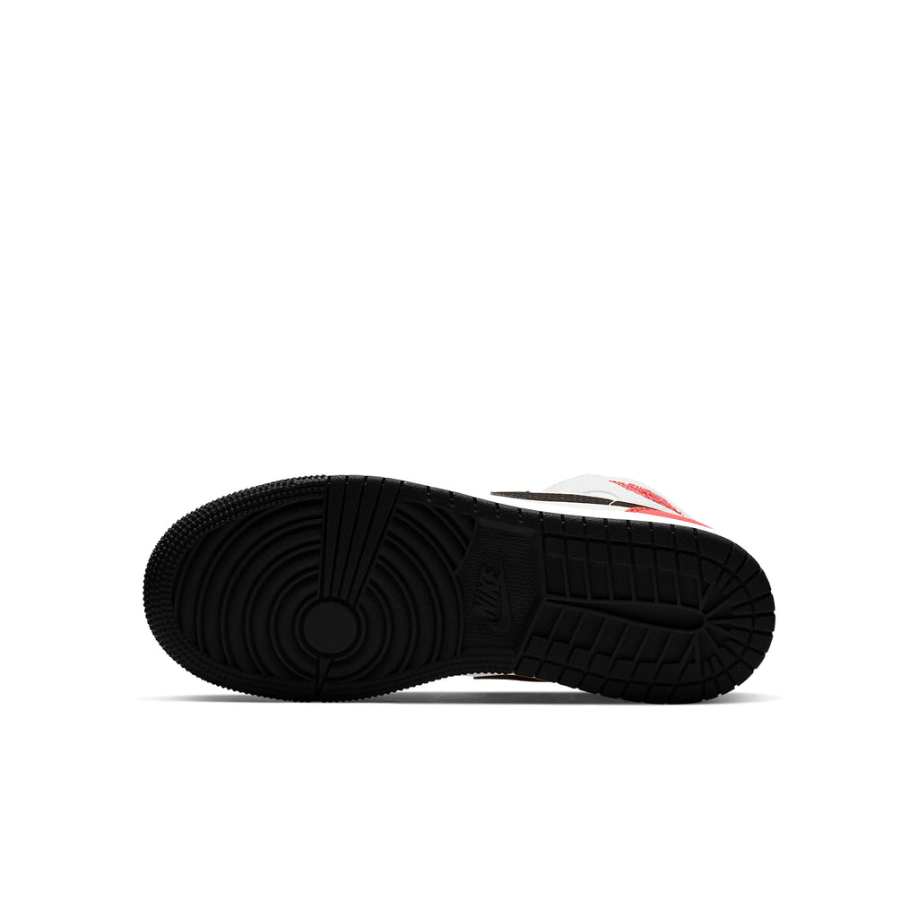 [BQ6931-100] Grade School Air Jordan Retro 1 Mid 'SE White Black Red Spruce' (GS)