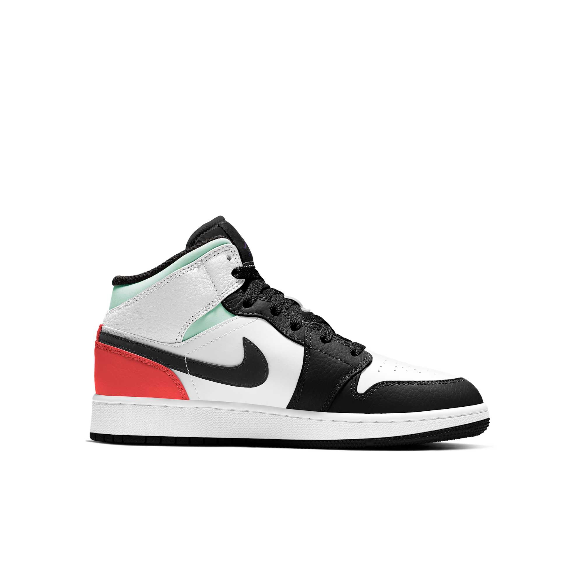 [BQ6931-100] Grade School Air Jordan Retro 1 Mid 'SE White Black Red Spruce' (GS)