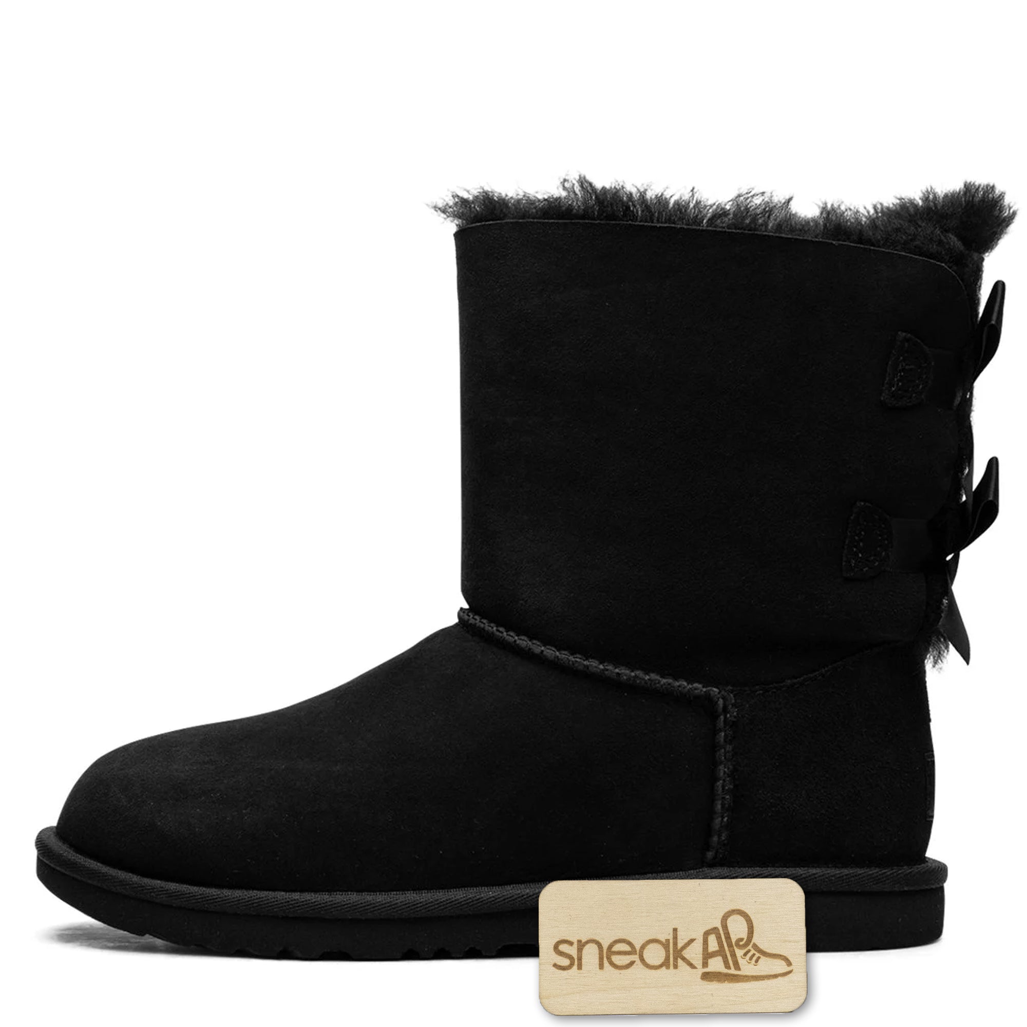 [1017394K-BLK] Kids Ugg BAILEY BOW II