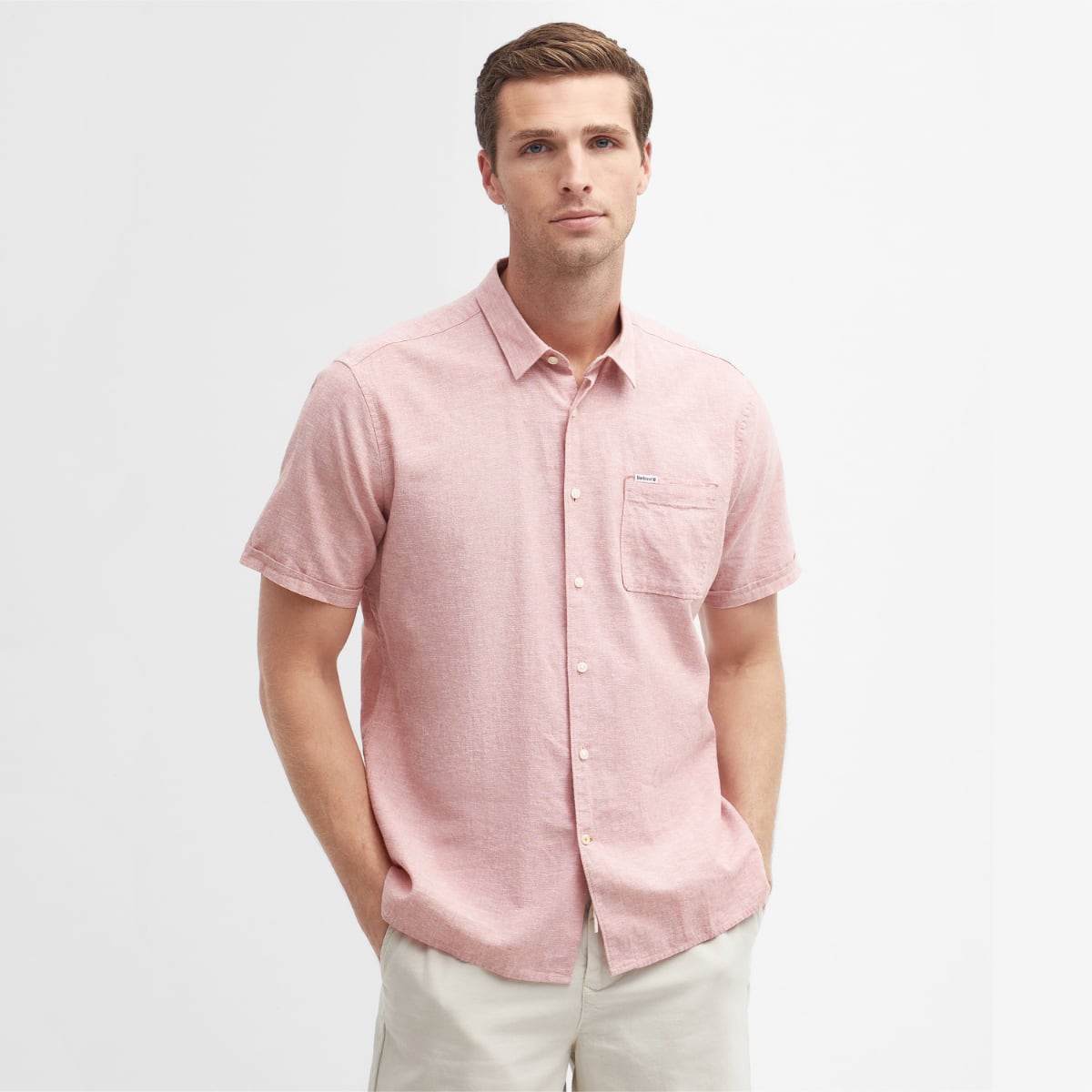[MSH5093PI55] MENS BARBOUR REGULAR SHORT SLEEVE SUMMER BUTTON DOWN SHIRT