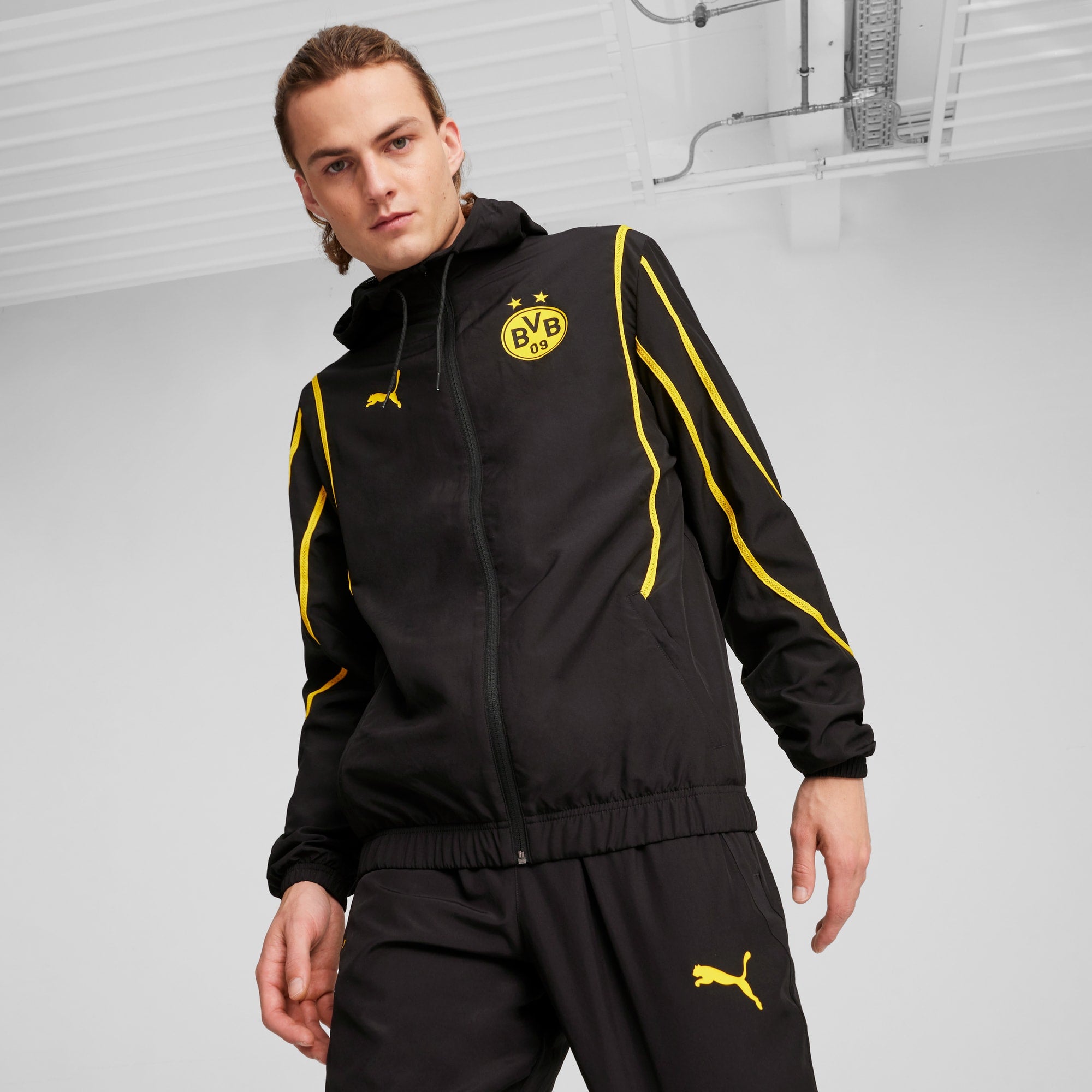 [777601-02] MENS PUMA BVB PREMATCH WOVEN JACKET