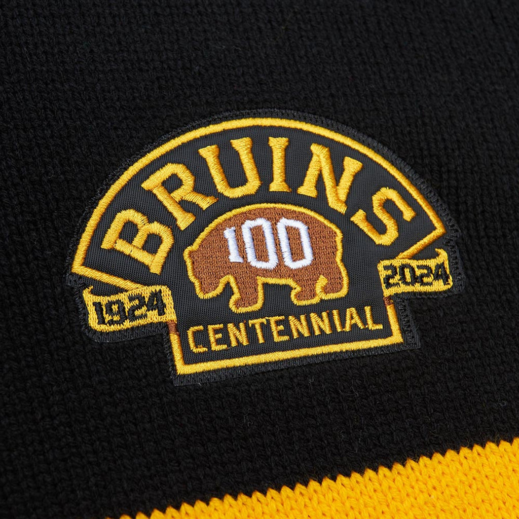 Mens Mitchell & Ness NHL 100TH ANNIVERSARY STRIPED CARDIGAN SWEATER BRUINS