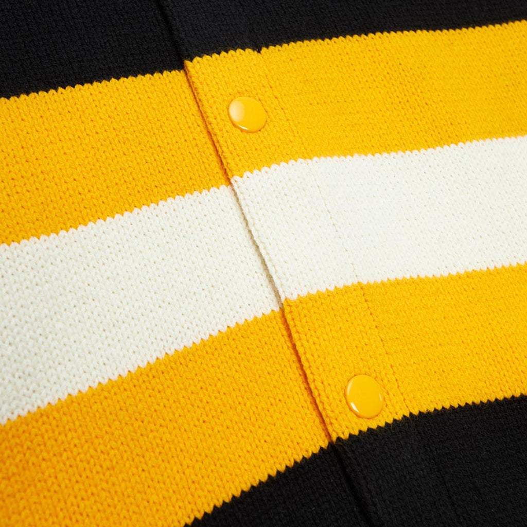 Mens Mitchell & Ness NHL 100TH ANNIVERSARY STRIPED CARDIGAN SWEATER BRUINS