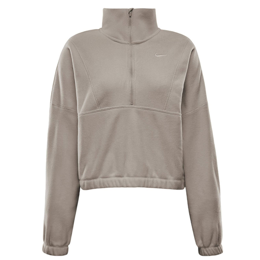Mens Nike ONE THERMA-FIT OVERSIZED FLEECETOP MET HALFLANGE RITS VOOR DAMES