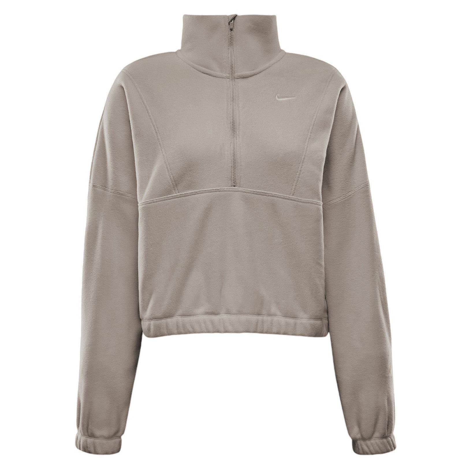 Mens Nike ONE THERMA-FIT OVERSIZED FLEECETOP MET HALFLANGE RITS VOOR DAMES