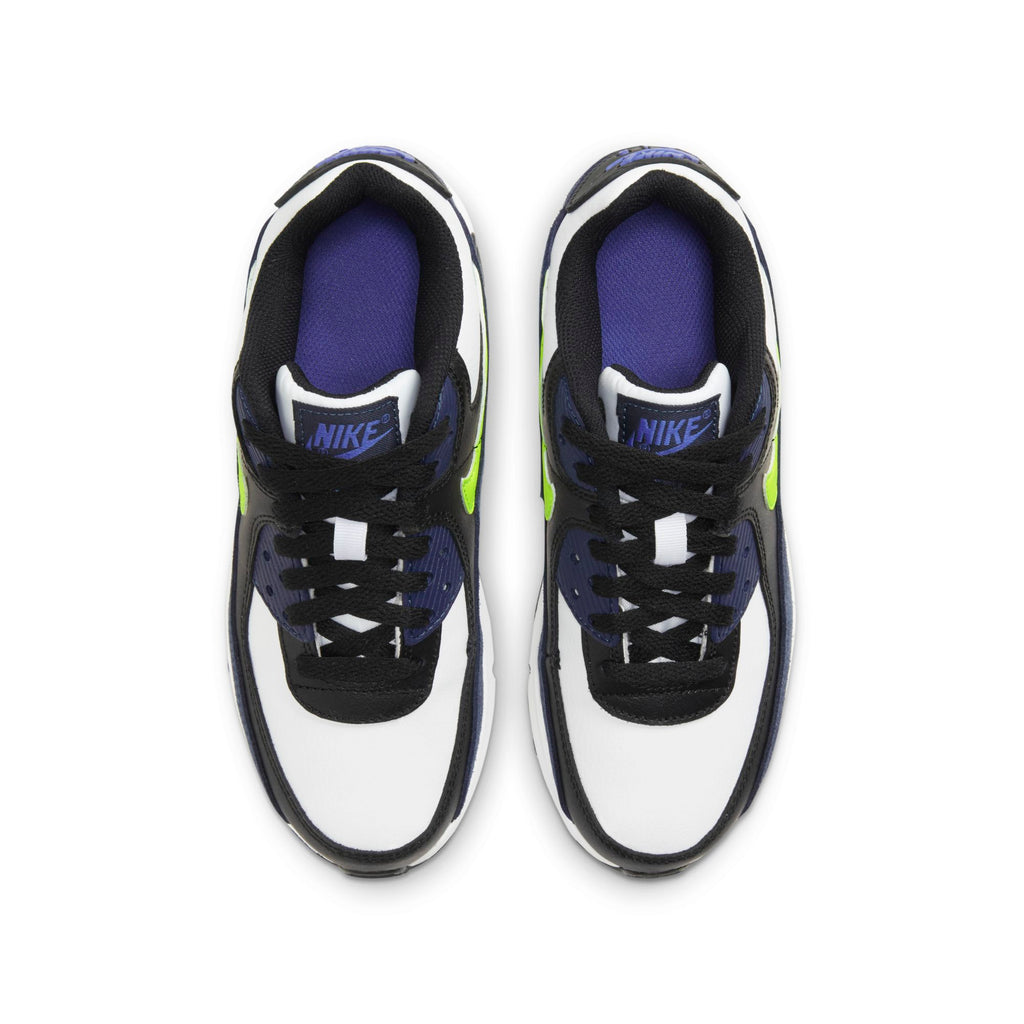 [CD6864-401] Grade School Nike AIR MAX 90 LEATHER 'MIDNIGHT NAVY VOLT (GS)'
