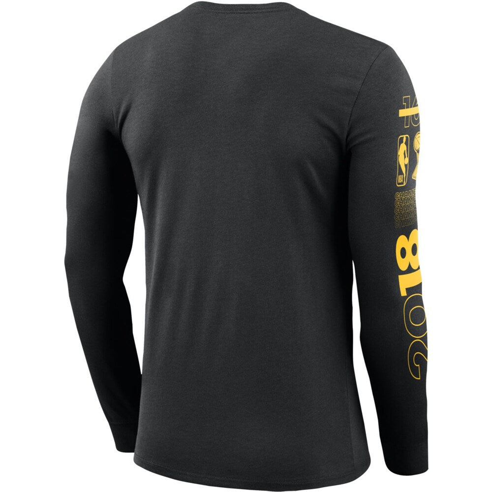 [CHAMP18LONGSLEEVE] Mens Nike NBA GSW 2018 Finals Champions Celebration Year DFCT Long Sleeve T-Shirt