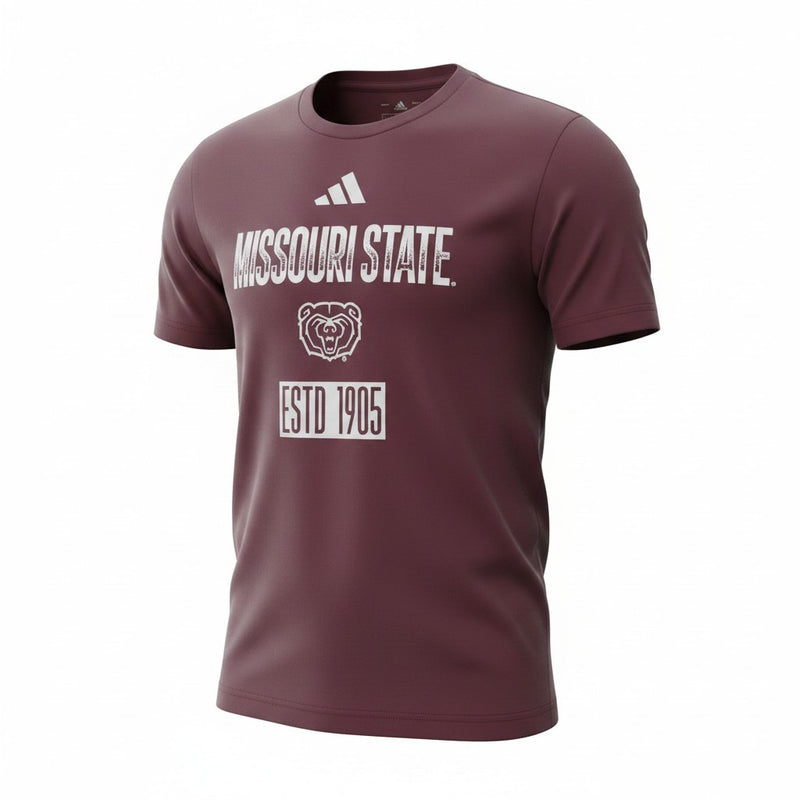 Mens Adidas FRESH SHORT SLEEVE T-SHIRT TEE SHIRT - MISSOURI STATE BEARS