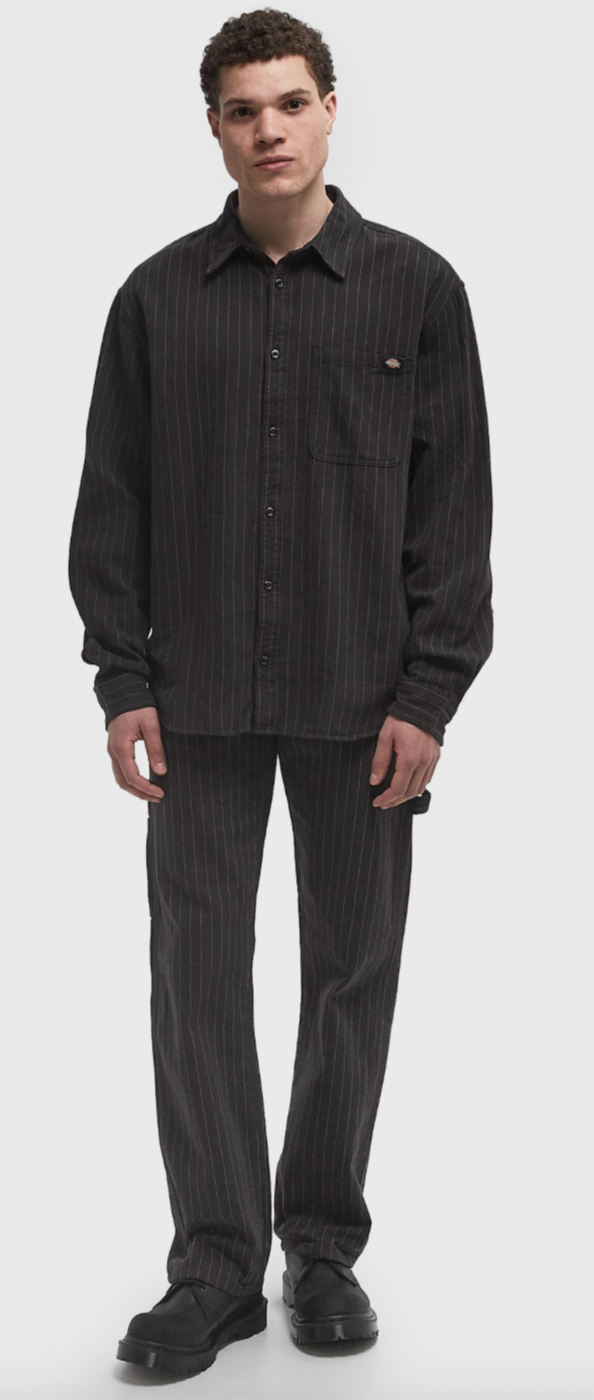 [A4Z7NBLK] MENS DICKIES PINSTIPE PAINTER SHIRT