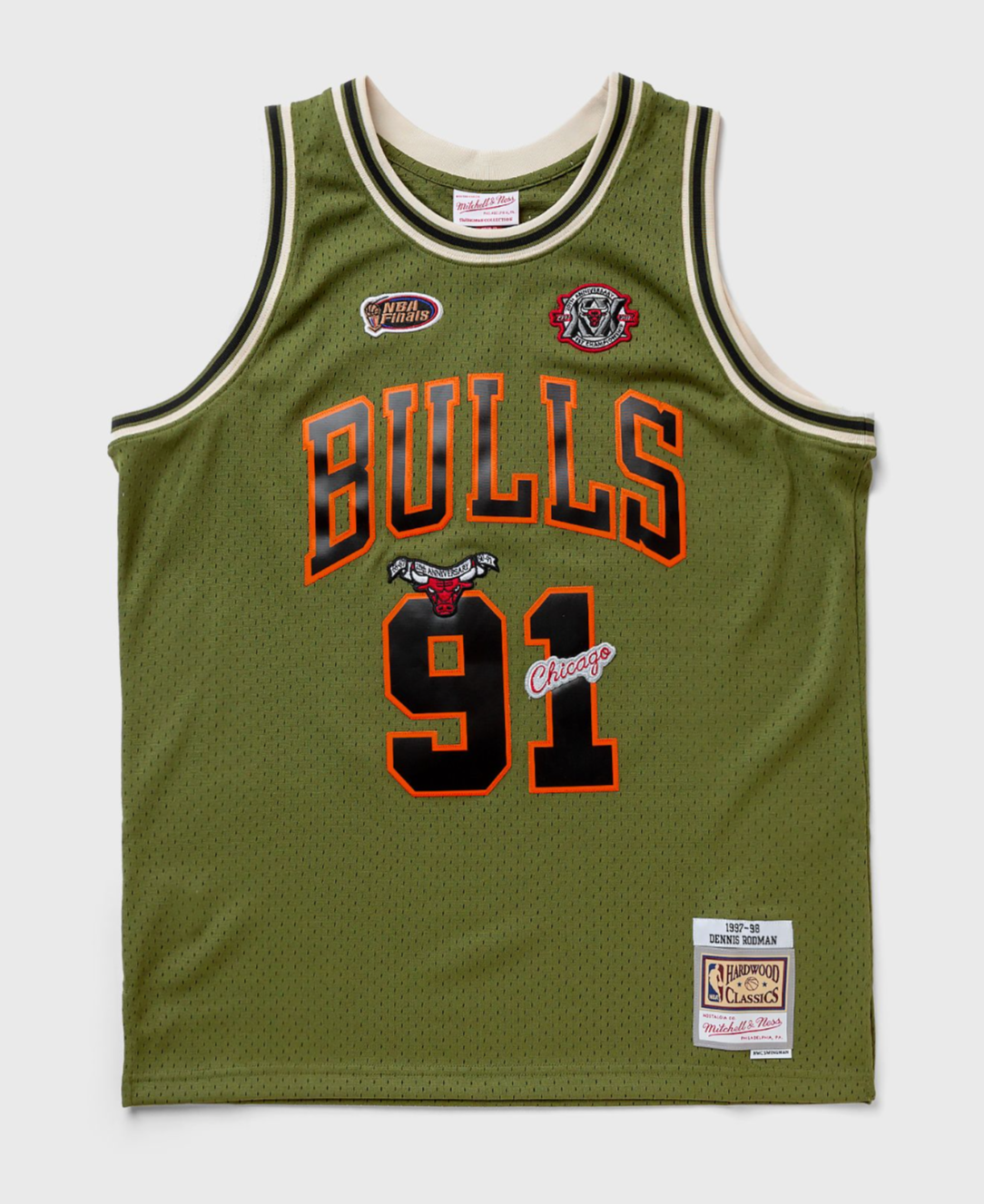 MENS MITCHELL & NESS FLIGHT SWINGMAN JERSEY BULLS 1997 DENNIS RODMAN