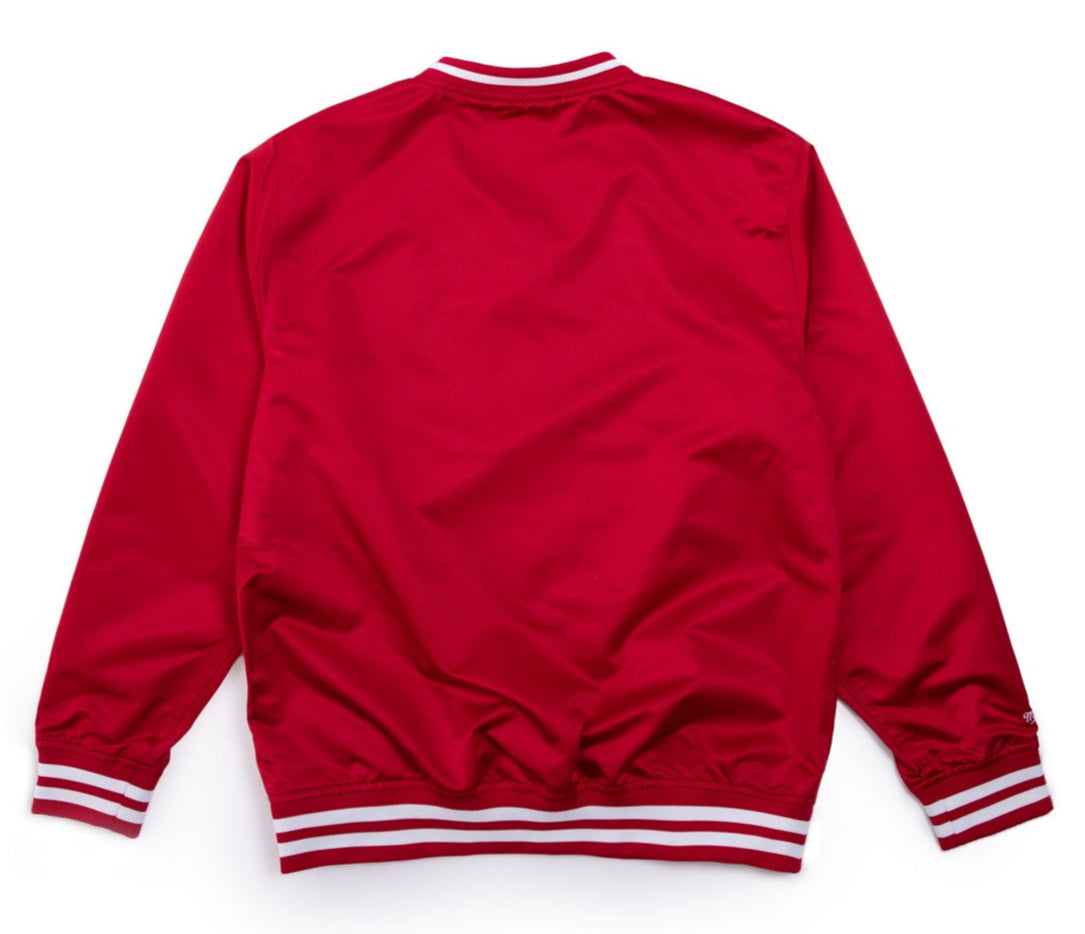 MENS MITCHELL & NESS SIDELINE PULLOVER SATIN JACKET BULLS