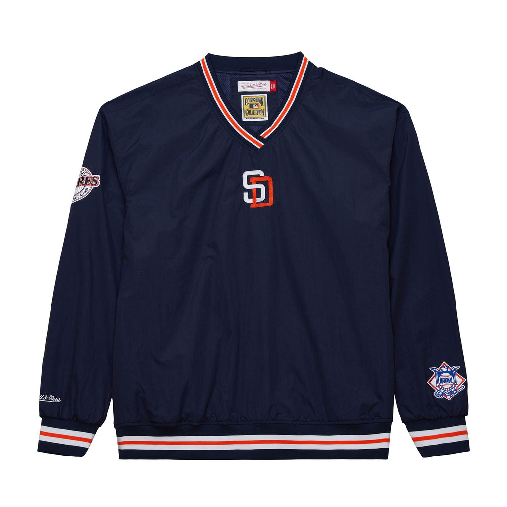 Mens Mitchell & Ness MLB CLASSIC NYLON PULLOVER VINTAGE LOGO PADRES