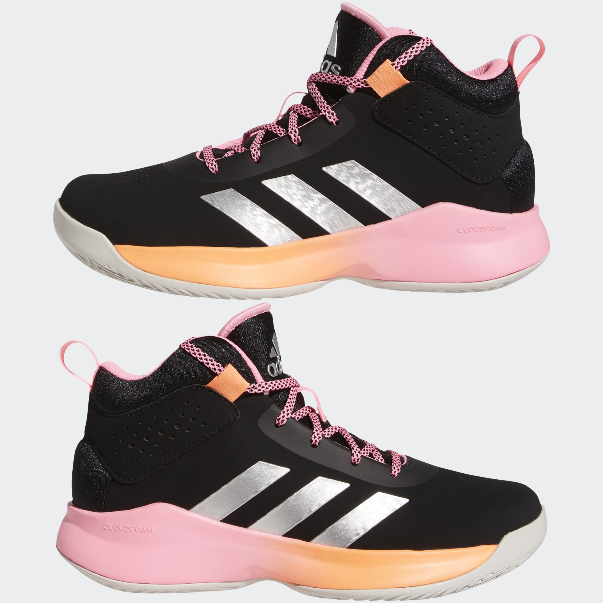 [GX4793] YOUTH ADIDAS CROSS 'EM UP 5 WIDE (GS) 'BLACK BEAM PINK'