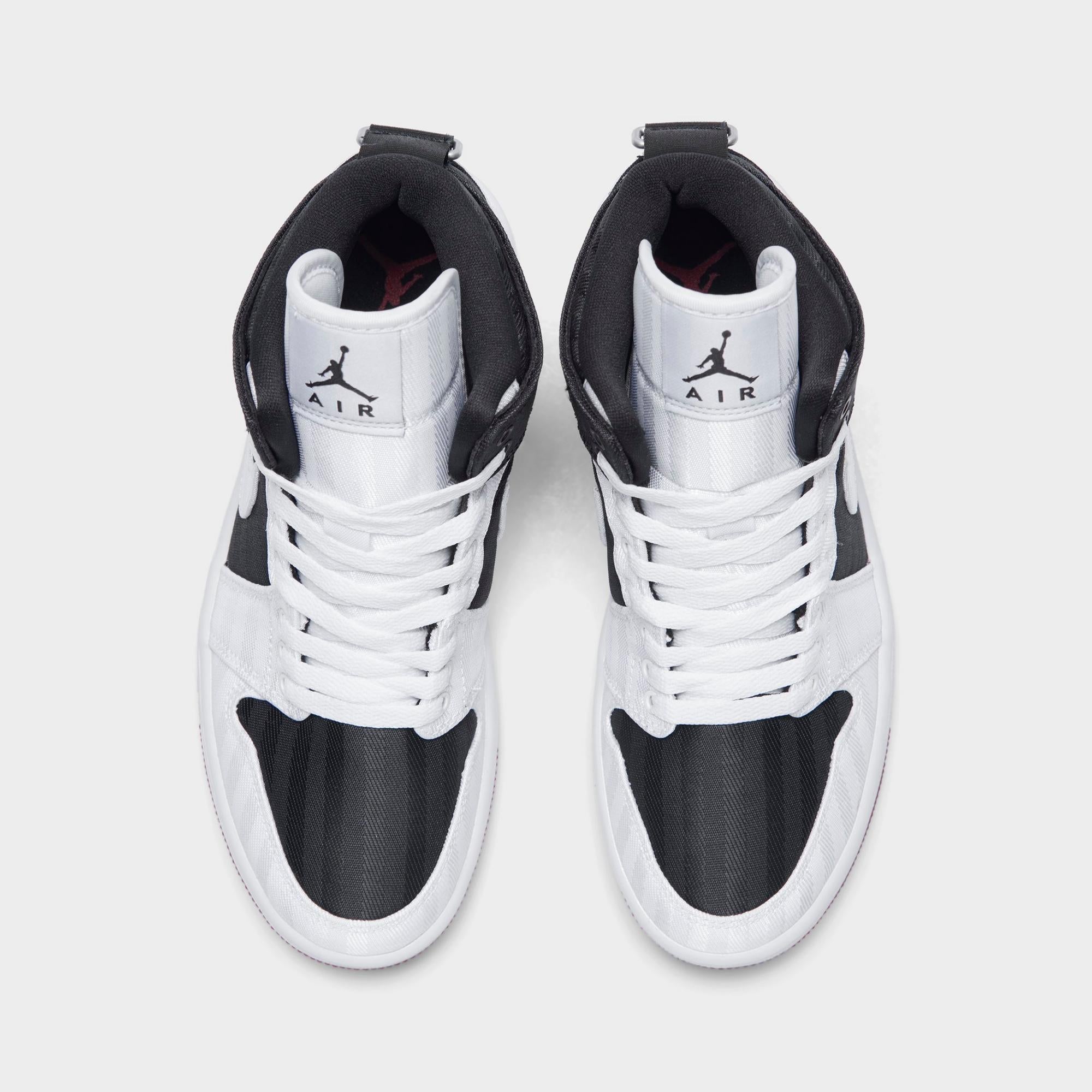 [DD9338-016] WOMENS AIR JORDAN RETRO 1 MID SE UTILITY 'CANVAS WHITE BLACK GYM RED'