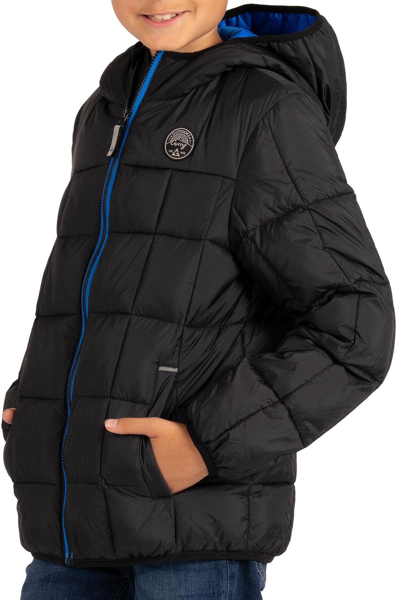[DG51223-001] YOUTH GERRY TORQUE PUFFER JACKET FULL-ZIP LIGHTWEIGHT