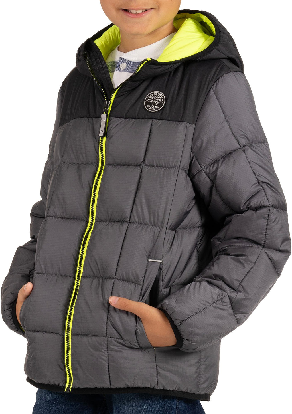 [DG51223-013] YOUTH GERRY TORQUE PUFFER JACKET FULL-ZIP LIGHTWEIGHT