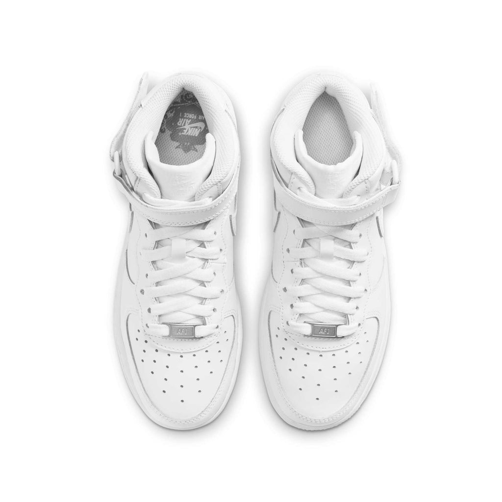 [DH2933-111] Grade School Nike AIR FORCE 1 MID LE 'TRIPLE WHITE (GS)'