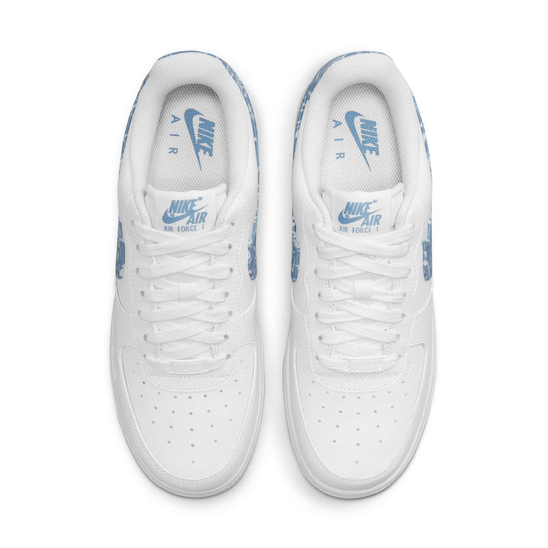 [DH4406-100] WOMENS NIKE AIR FORCE 1 LOW '07 ESSENTIAL 'WHITE WORN BLUE PAISLEY'