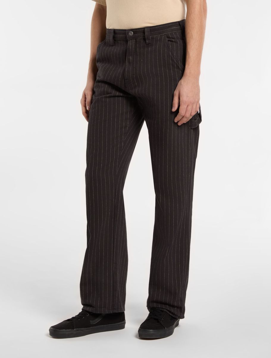 [A4Z6QBLK] MENS DICKIES PINSTRIPE CARPENTER TROUSERS