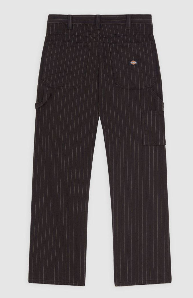 [A4Z6QBLK] MENS DICKIES PINSTRIPE CARPENTER TROUSERS