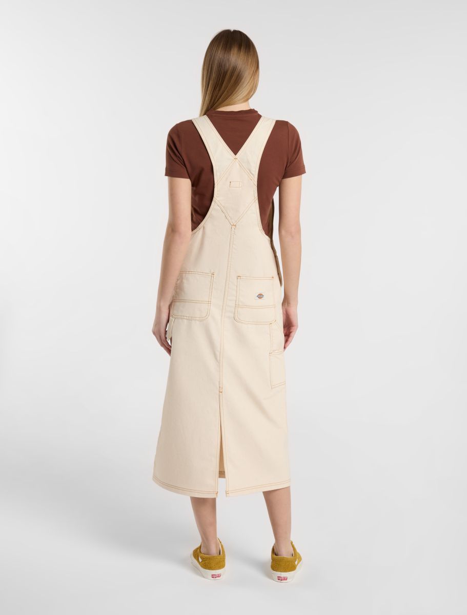 [A4Z6TF90] WOMENS DICKIES LONG OVERALL DENIM DUNGAREE DRESS