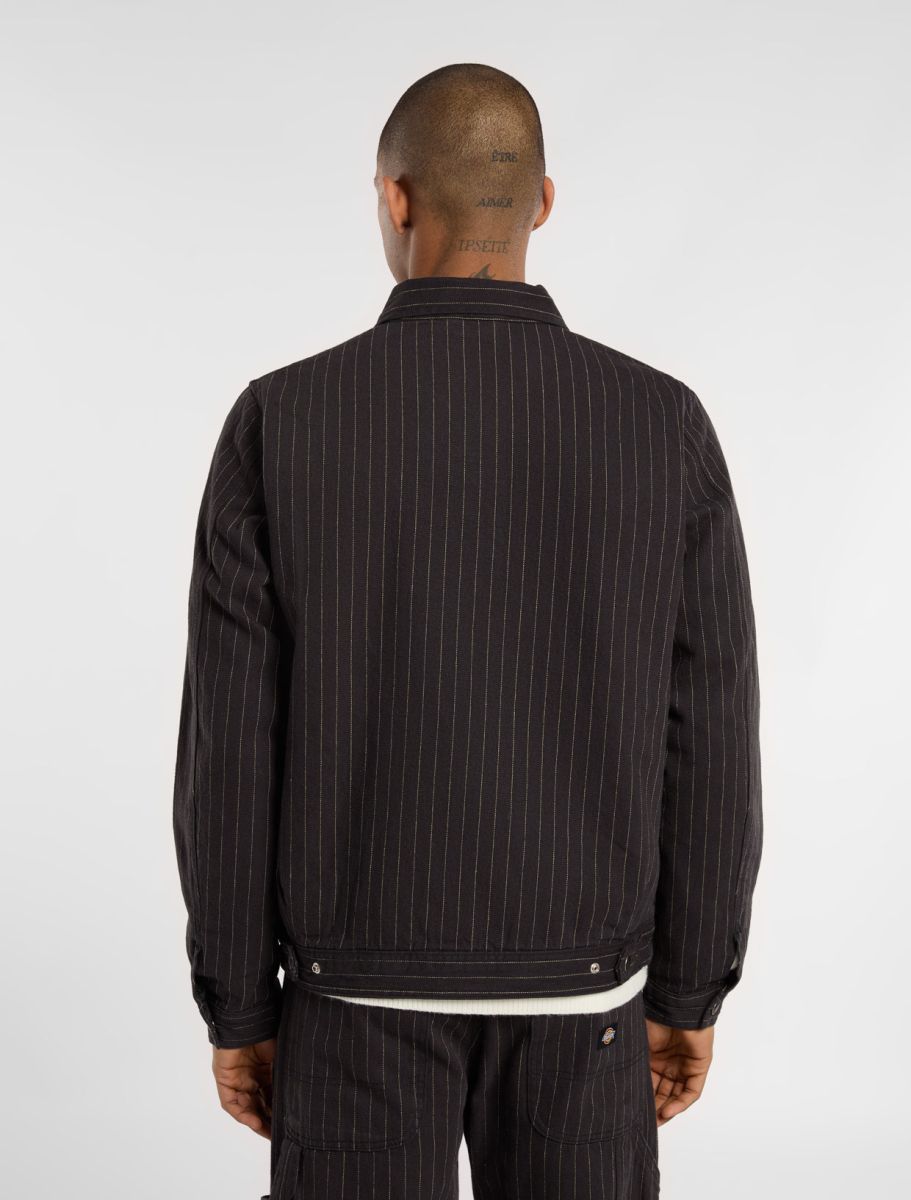 [A4Z74BLK] MENS DICKIES PINSTIPE PAINTER JACKET