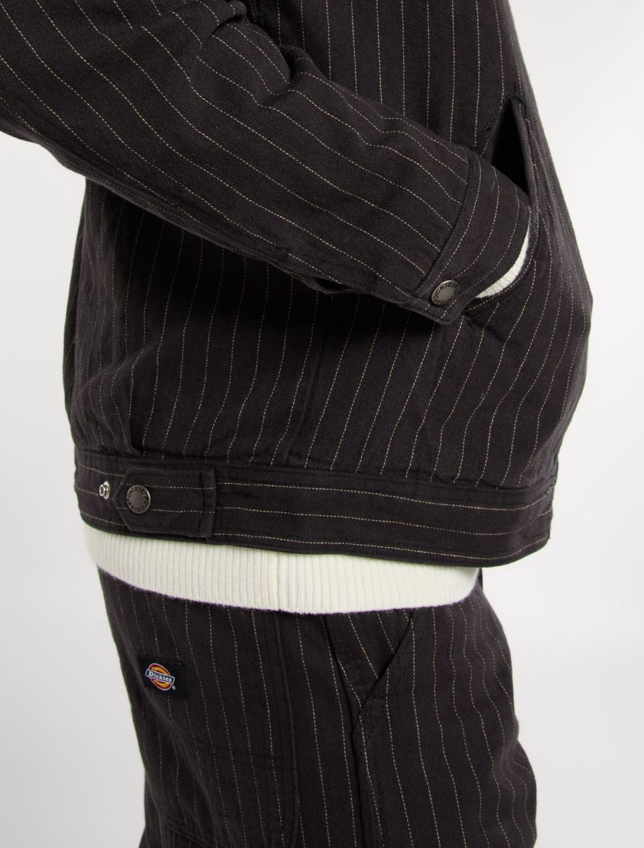 [A4Z74BLK] MENS DICKIES PINSTIPE PAINTER JACKET