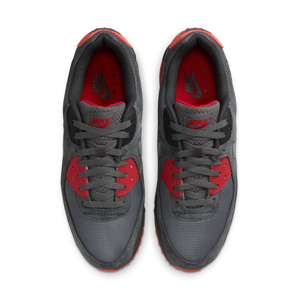 [DM0029-007] Mens Nike AIR MAX 90 'IRON GREY FIRE RED'