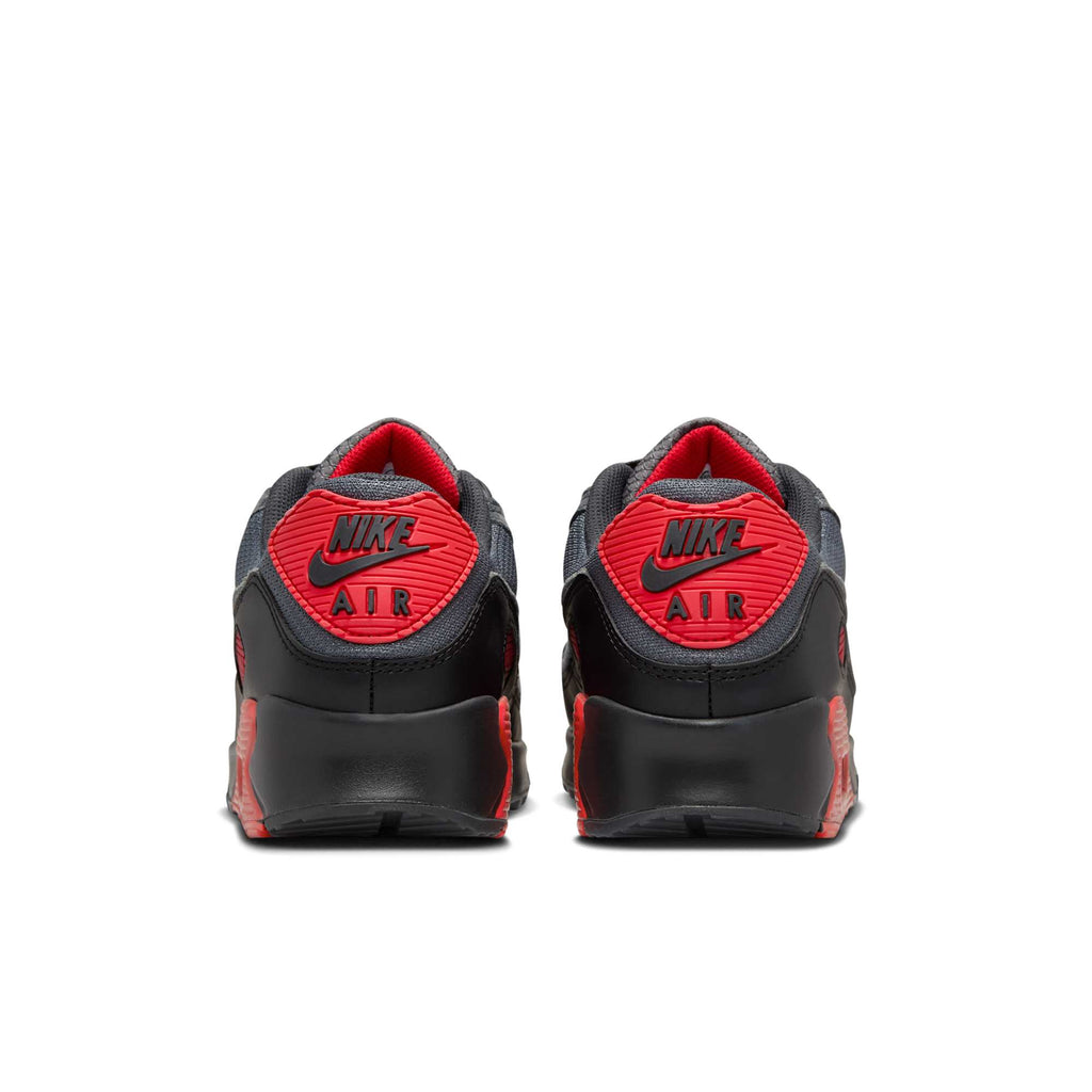 [DM0029-007] Mens Nike AIR MAX 90 'IRON GREY FIRE RED'