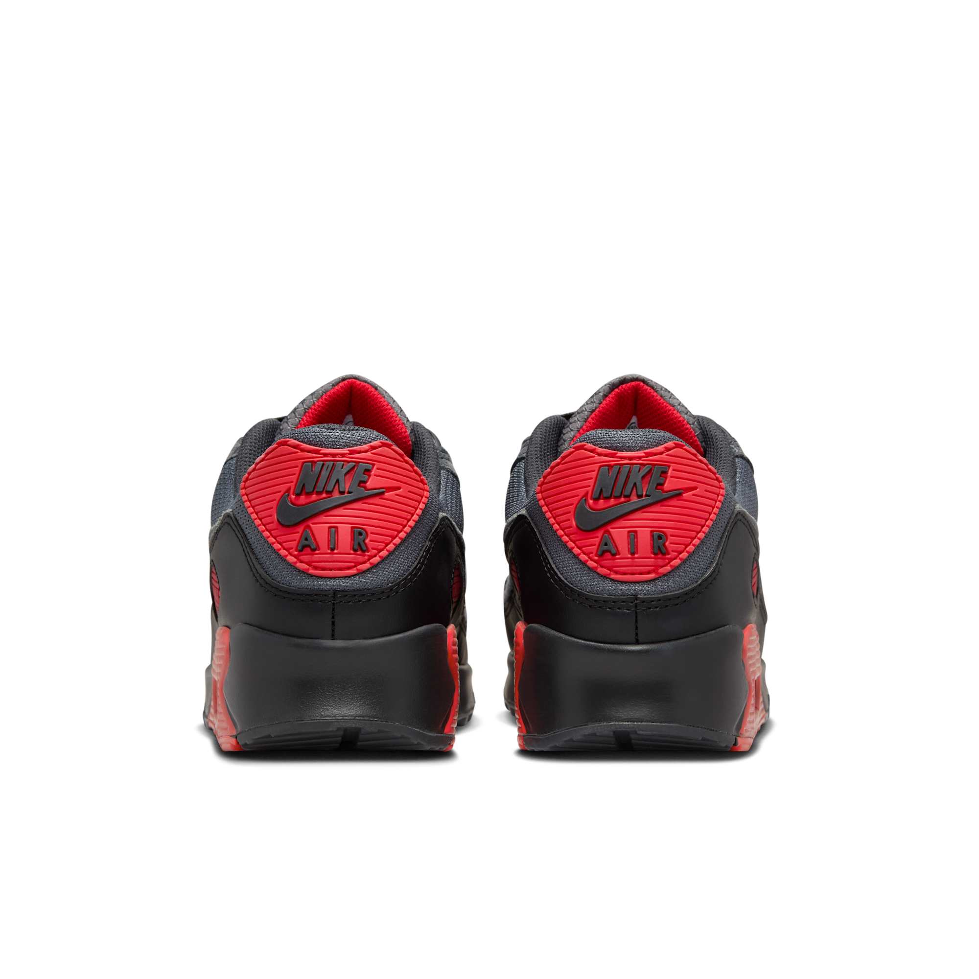 [DM0029-007] Mens Nike AIR MAX 90 'IRON GREY FIRE RED'
