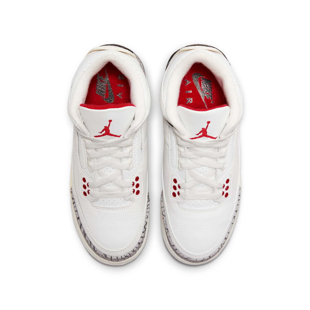 [DM0967-100] GRADE SCHOOL AIR JORDAN RETRO 3 'WHITE CEMENT REIMAGINED'