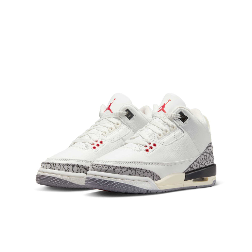 [DM0967-100] GRADE SCHOOL AIR JORDAN RETRO 3 'WHITE CEMENT REIMAGINED'