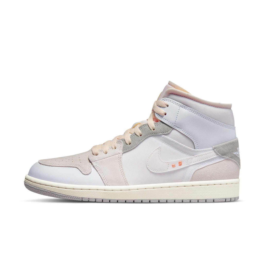 [DM9652-100] MENS AIR JORDAN RETRO 1 MID SE 'CRAFT INSIDE OUT WHITE GREY'