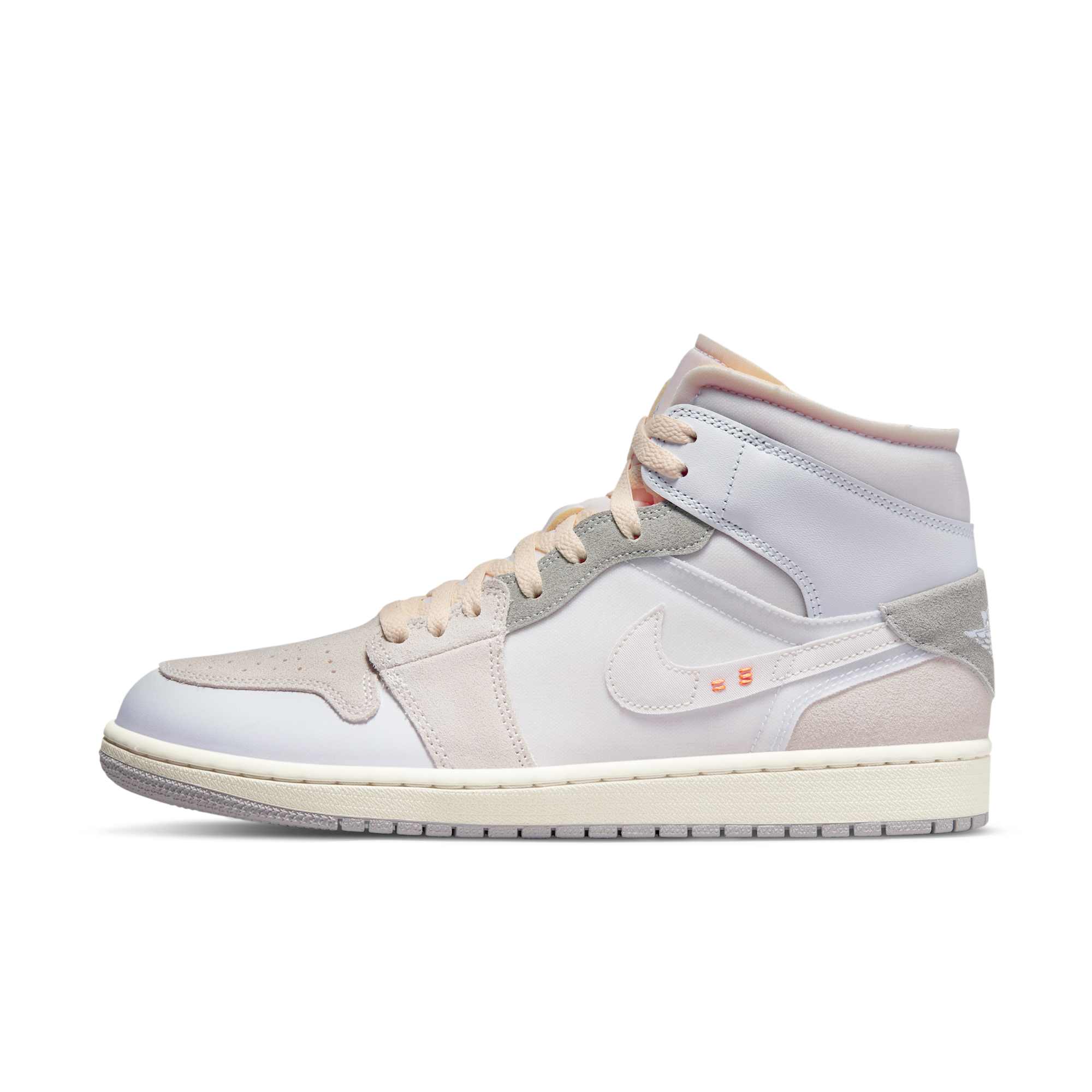 [DM9652-100] MENS AIR JORDAN RETRO 1 MID SE 'CRAFT INSIDE OUT WHITE GREY'
