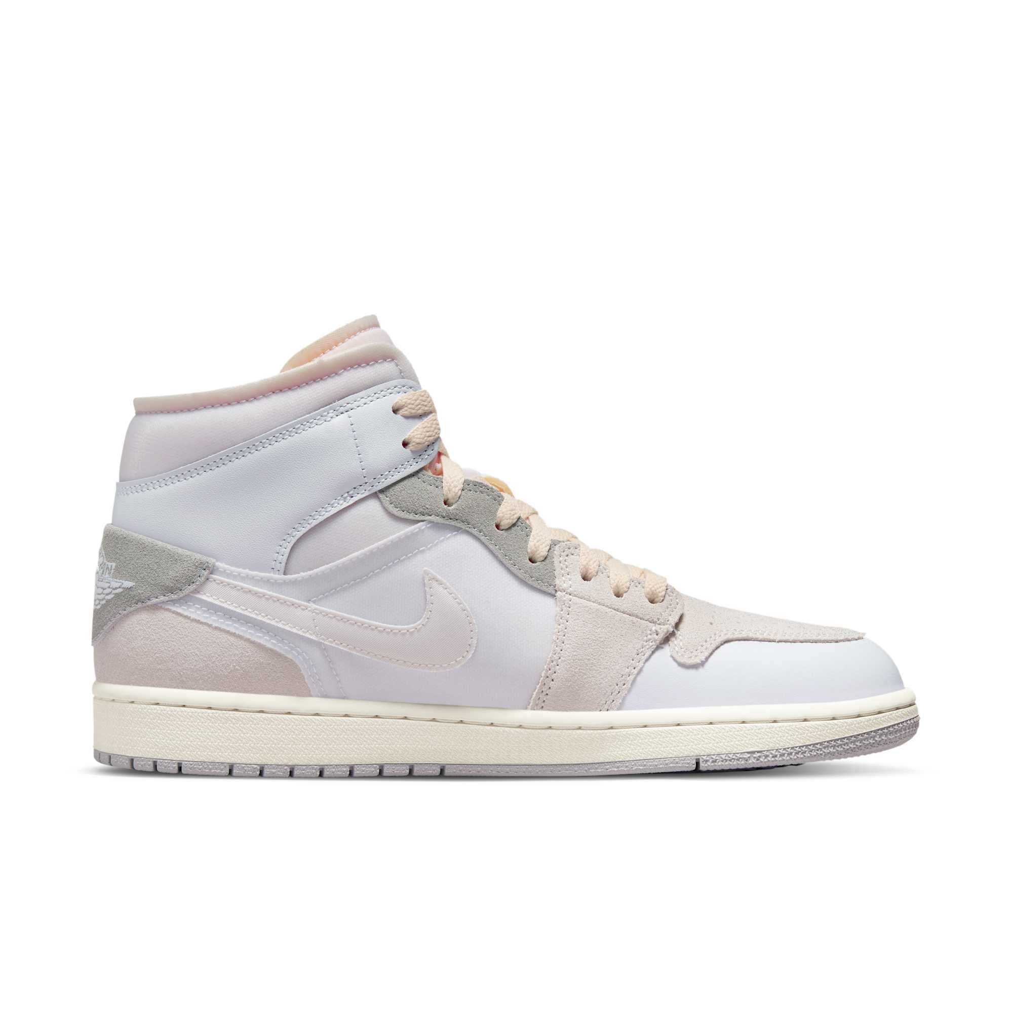[DM9652-100] MENS AIR JORDAN RETRO 1 MID SE 'CRAFT INSIDE OUT WHITE GREY'