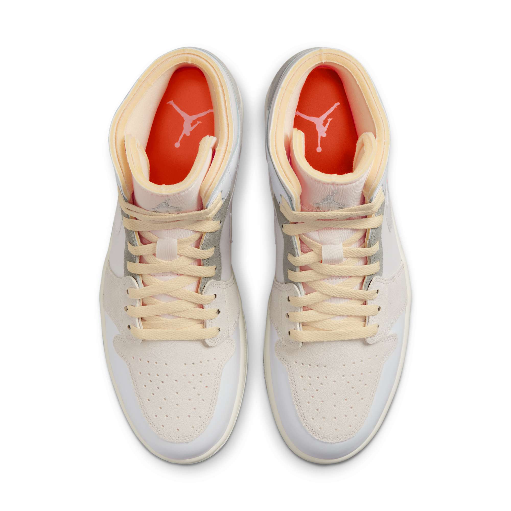 [DM9652-100] MENS AIR JORDAN RETRO 1 MID SE 'CRAFT INSIDE OUT WHITE GREY'