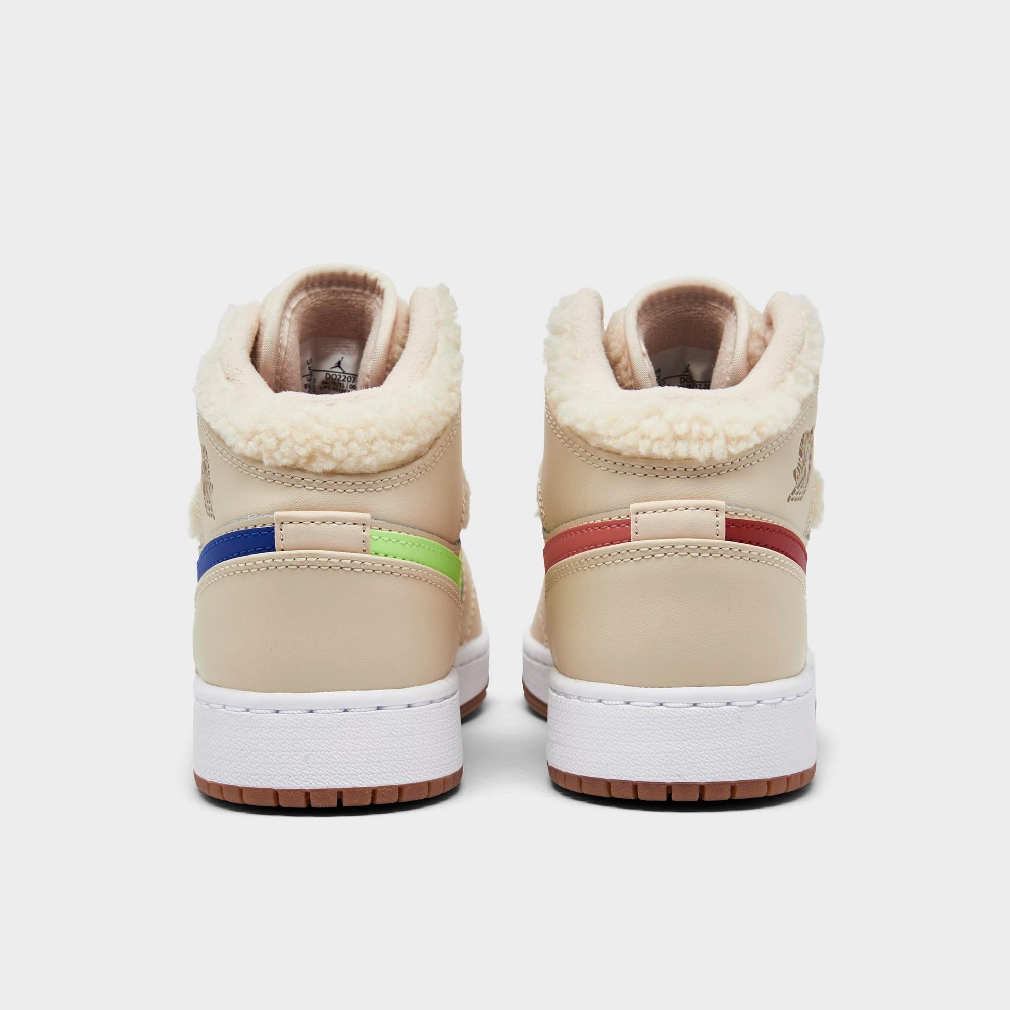 [DO2207-264] GRADE SCHOOL AIR JORDAN RETRO 1 MID UTILITY 'FLEECE PEARL WHITE' (GS)
