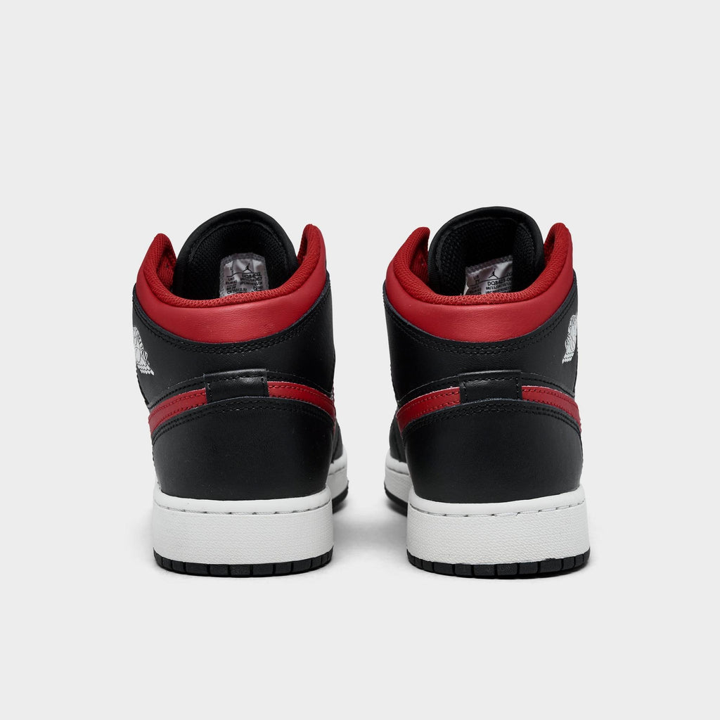 [DQ8423-067] GRADE SCHOOL AIR JORDAN RETRO 1 MID 'BLACK SUMMIT WHITE VARSITY RED (GS)'