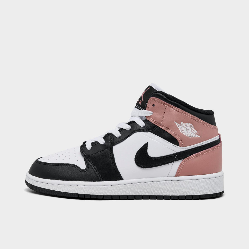[DQ8423-100] GRADE SCHOOL AIR JORDAN RETRO 1 MID 'WHITE RUST PINK BLACK (GS)'